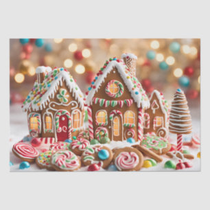 sweet gingerbread houses tissue paper