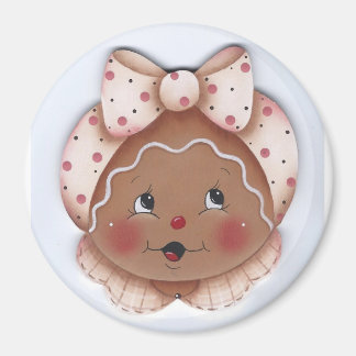 Sweet Gingerbread Miss in Pink Magnet