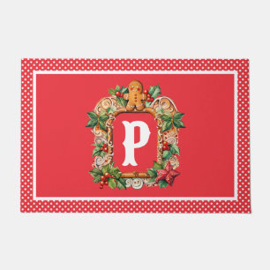 Sweet Gingerbread Monogram Doormat