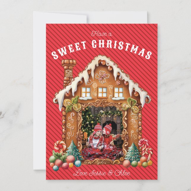 Sweet Gingerbread Photo Holiday Card (Front)