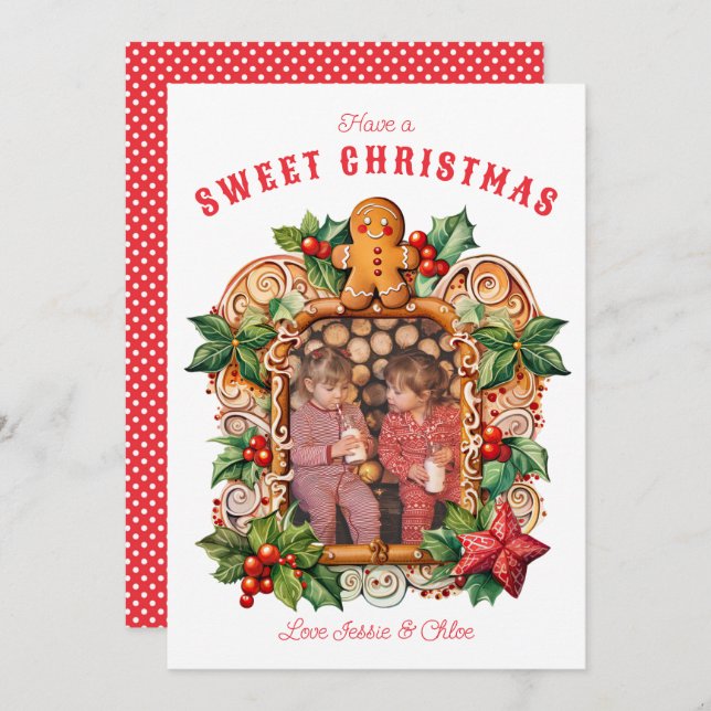 Sweet Gingerbread Photo Holiday Card (Front/Back)