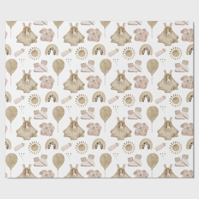 Sweet Giraffe Baby Jumper, Booties, Bottle Wrapping Paper (Seam)