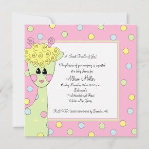 Sweet Giraffe Baby Shower Invitation