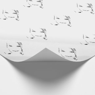 Sweet Girl, Black  White Portrait, Bright Eyes Wrapping Paper
