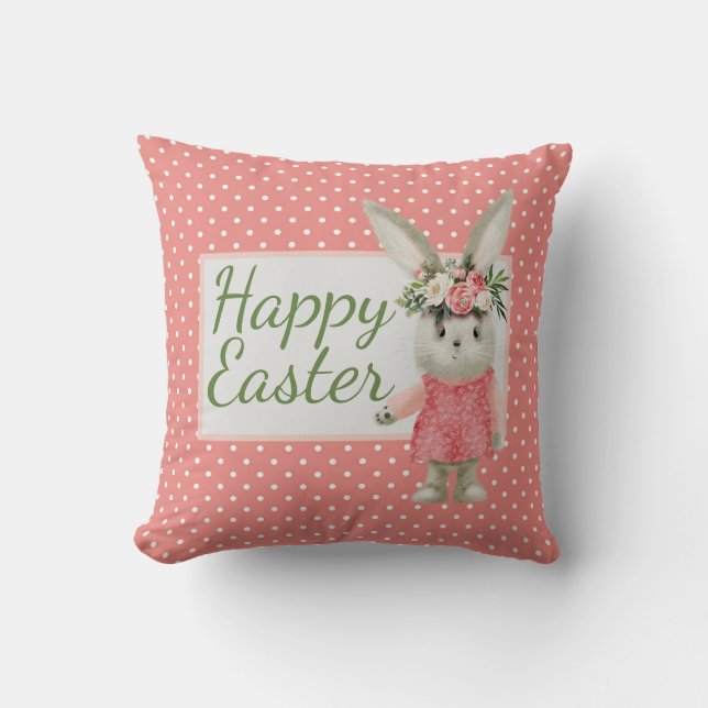 Sweet Girl Bunny Easter  Cushion (Front)