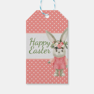 Sweet Girl Bunny Easter Pink Gift Tags