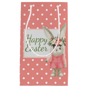 Sweet Girl Bunny Easter Pink  Small Gift Bag