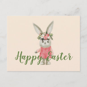 Sweet Girl Bunny Easter Postcard