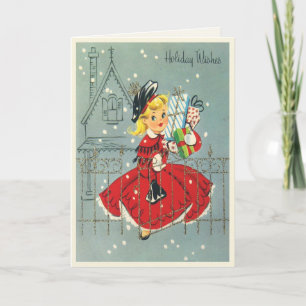 Sweet Girl Christmas Card