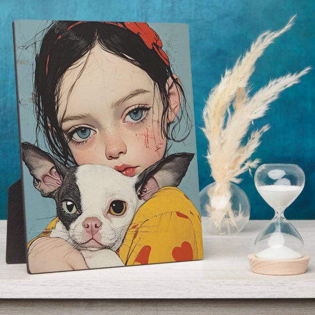 Sweet Girl with Chihuahua Art Frame (Side)