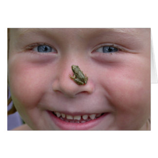 Sweet Girl With Frog On Nose