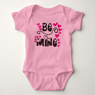 Sweet Girls Be Mine Pink Hearts Valentines Day Baby Bodysuit