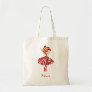 Sweet Girly Ballerina Dancing Tote Bag