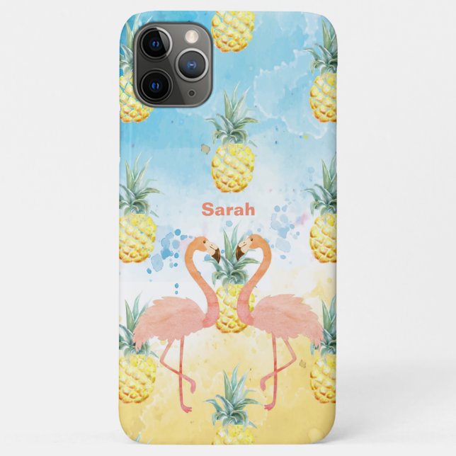 Sweet Girly Flamingo and Pineapple  Case-Mate iPhone Case (Back)