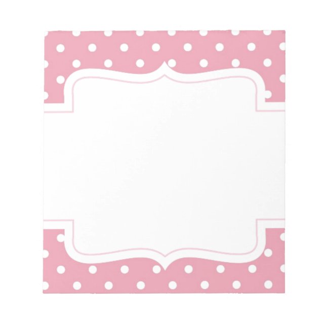 Sweet Girly Pink Dot Pattern Notepad (Front)