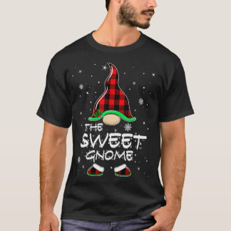 Sweet Gnome Buffalo Plaid Matching Family Christma T-Shirt