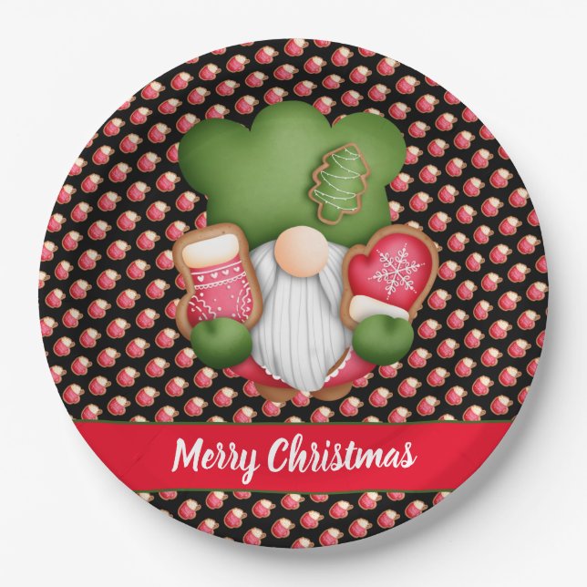 Sweet Gnome Customise Colour and Text Paper Plate (Front)