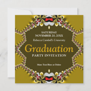 Sweet Gold Satin Lace Graduation Party Invitation