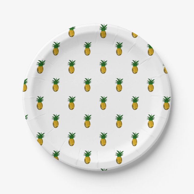 Sweet Golden Pineapple Paper Plate (Front)