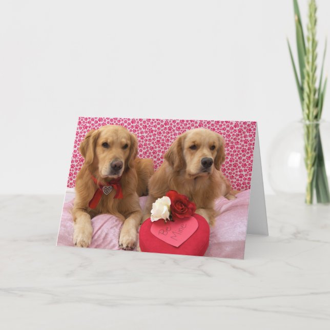 Sweet Golden Valentines Holiday Card (Front)