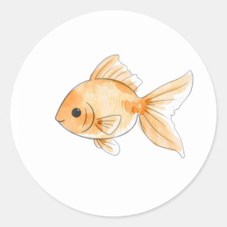 Sweet Goldfish Watercolor Illustration Sticker