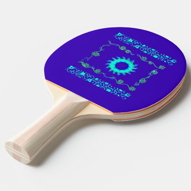 Sweet Good Morning Sunshine Royal blue floral   Ping Pong Paddle (Front Angle)