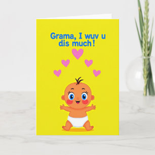 Sweet Grama I Wuv U Card