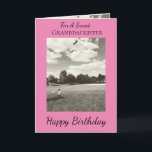 Sweet Granddaughter Follow Your Dreams Birthday Card<br><div class="desc">Celebrate your granddaughter's birthday with an encouraging card sending a “Follow Your Dreams” message,  The unique image of a girl flying a kite will be sure to bring a smile. The bold pink,  black and white design sends a message of a joy,  happiness and love.</div>