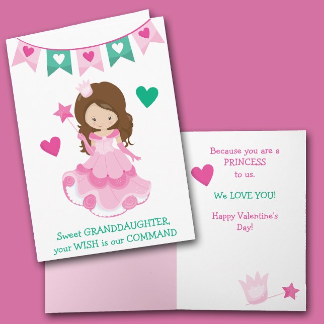 Sweet Granddaughter Princess Valentine or Birthday Holiday Card (Creator Uploaded)
