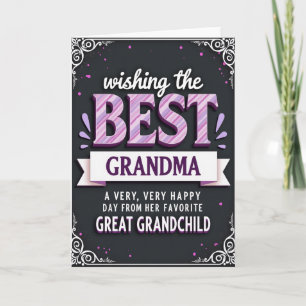 Sweet Grandmas Day Striped Best Card