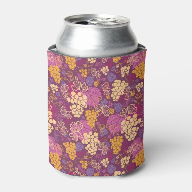 Sweet grape vines pattern background can cooler (Can Front)