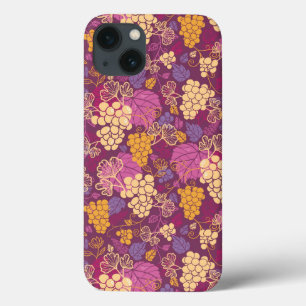 Sweet grape vines pattern background iPhone 13 case