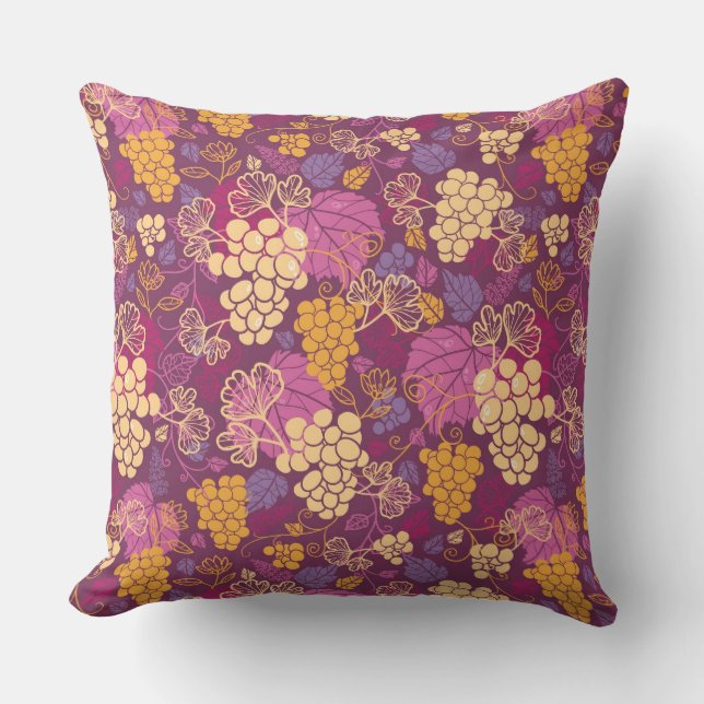 Sweet grape vines pattern background cushion (Front)