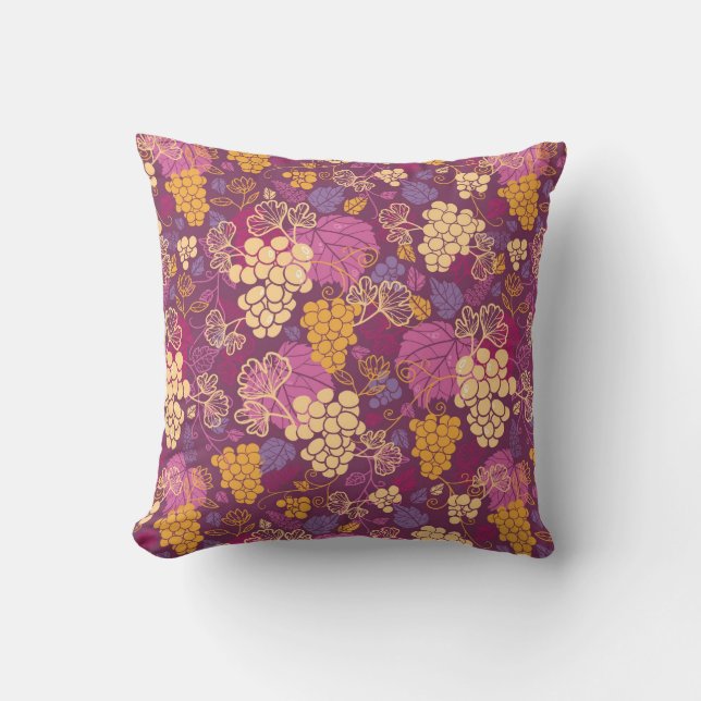 Sweet grape vines pattern background cushion (Front)