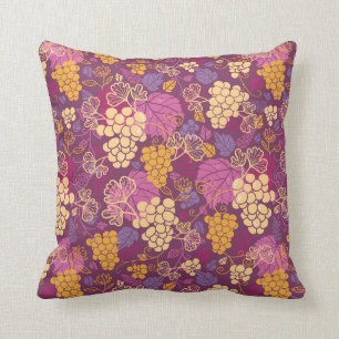 Sweet grape vines pattern background cushion