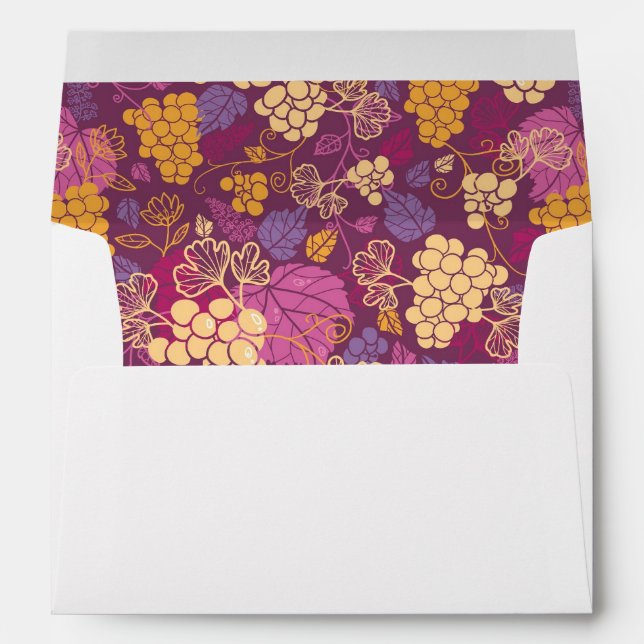 Sweet grape vines pattern background envelope (Back (Bottom))