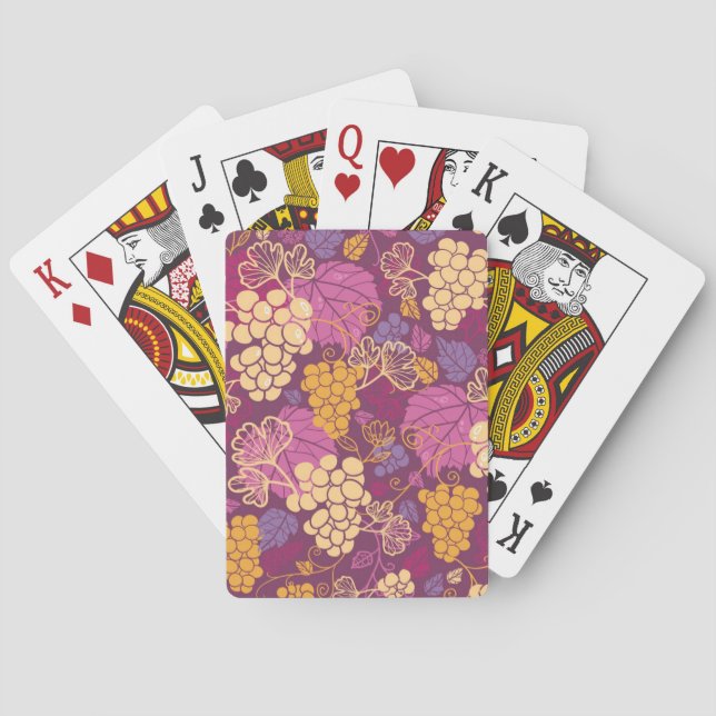 Sweet grape vines pattern background playing cards (Back)