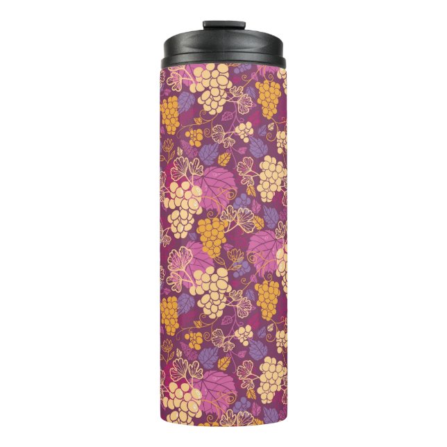 Sweet grape vines pattern background thermal tumbler (Front)