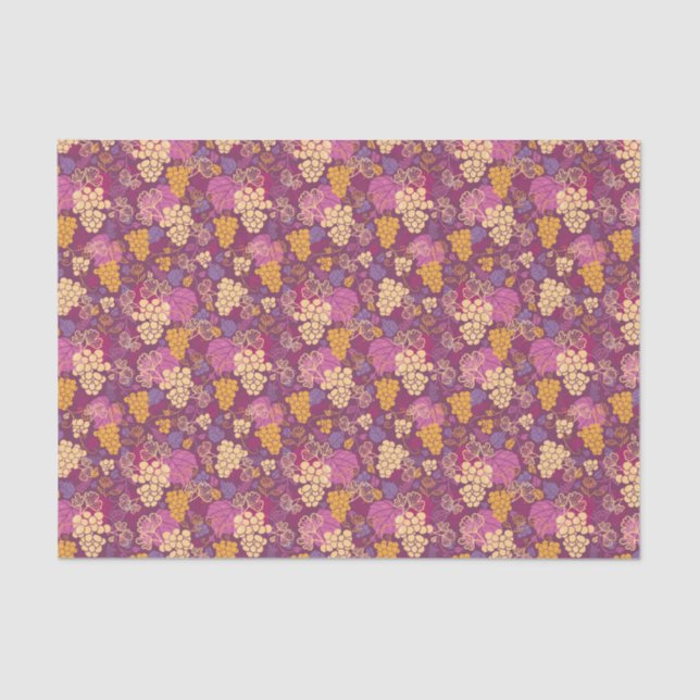 Sweet grape vines pattern background tissue paper (Front)
