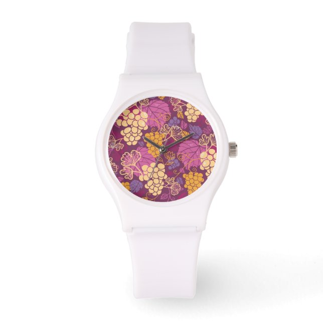 Sweet grape vines pattern background watch (Front)