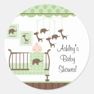 Sweet Green Baby Room Baby Shower Sticker