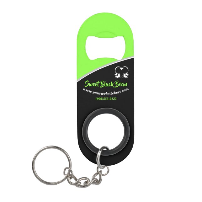 Sweet Green Bean Promotional Business Keychain (Front)