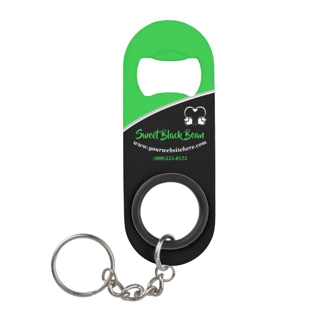 Sweet Green Bean Promotional Business Keychain (Front)