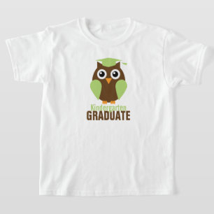 Sweet Green Owl Kindergarten Graduate T-Shirt