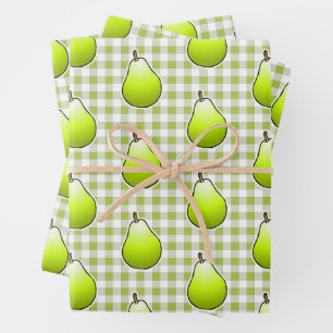 Sweet Green Pear Wrapping Paper Sheet
