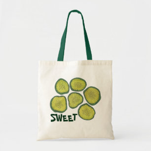 SWEET Green Pickle Chips Pickles Kosher Dill Print Tote Bag
