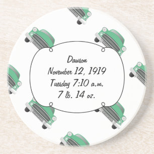 Sweet Green Retro Car Baby Boy Gifts Coaster