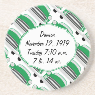 Sweet Green Retro Car Baby Shower Gifts Coaster