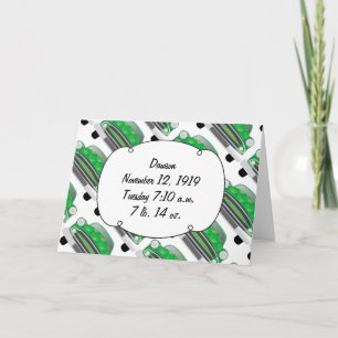 Sweet Green Retro Car Baby Shower Gifts Invitation