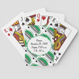 Sweet Green Retro Car Baby Shower Gifts Playing Cards
